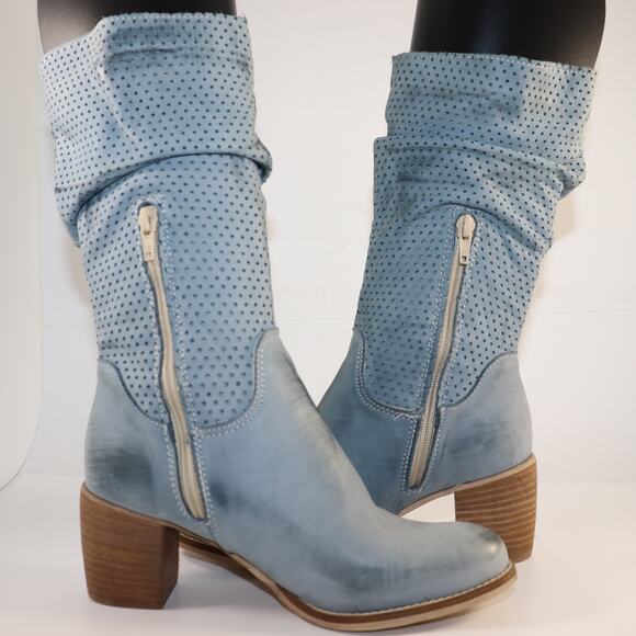 niu-LU Perforated Leather Mid-Calf Boots – Made in Italy – EU 37 - Picture 3 of 8